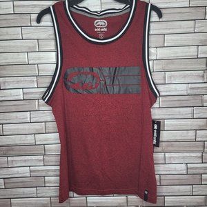 New ecko unltd Men's Tank Top Size Small Red‎ Black Sleeveless Comfy Shirt